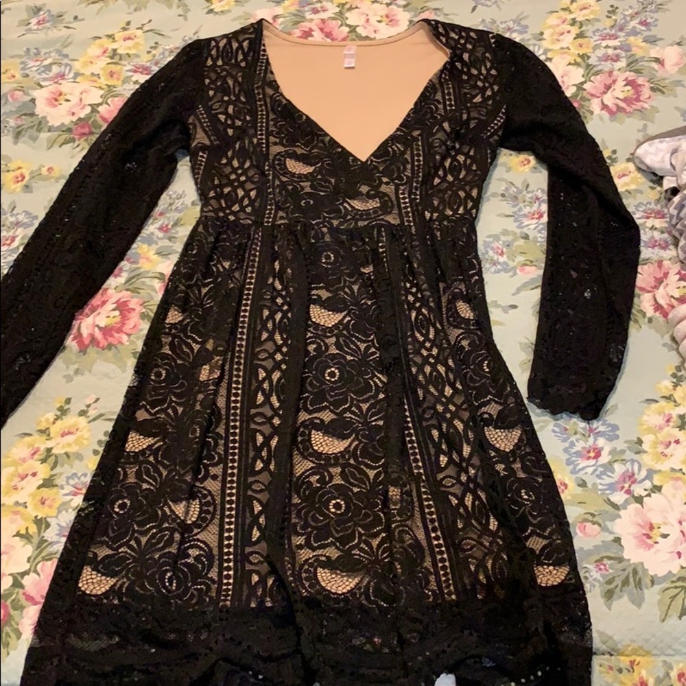 Black and Tan lace dress